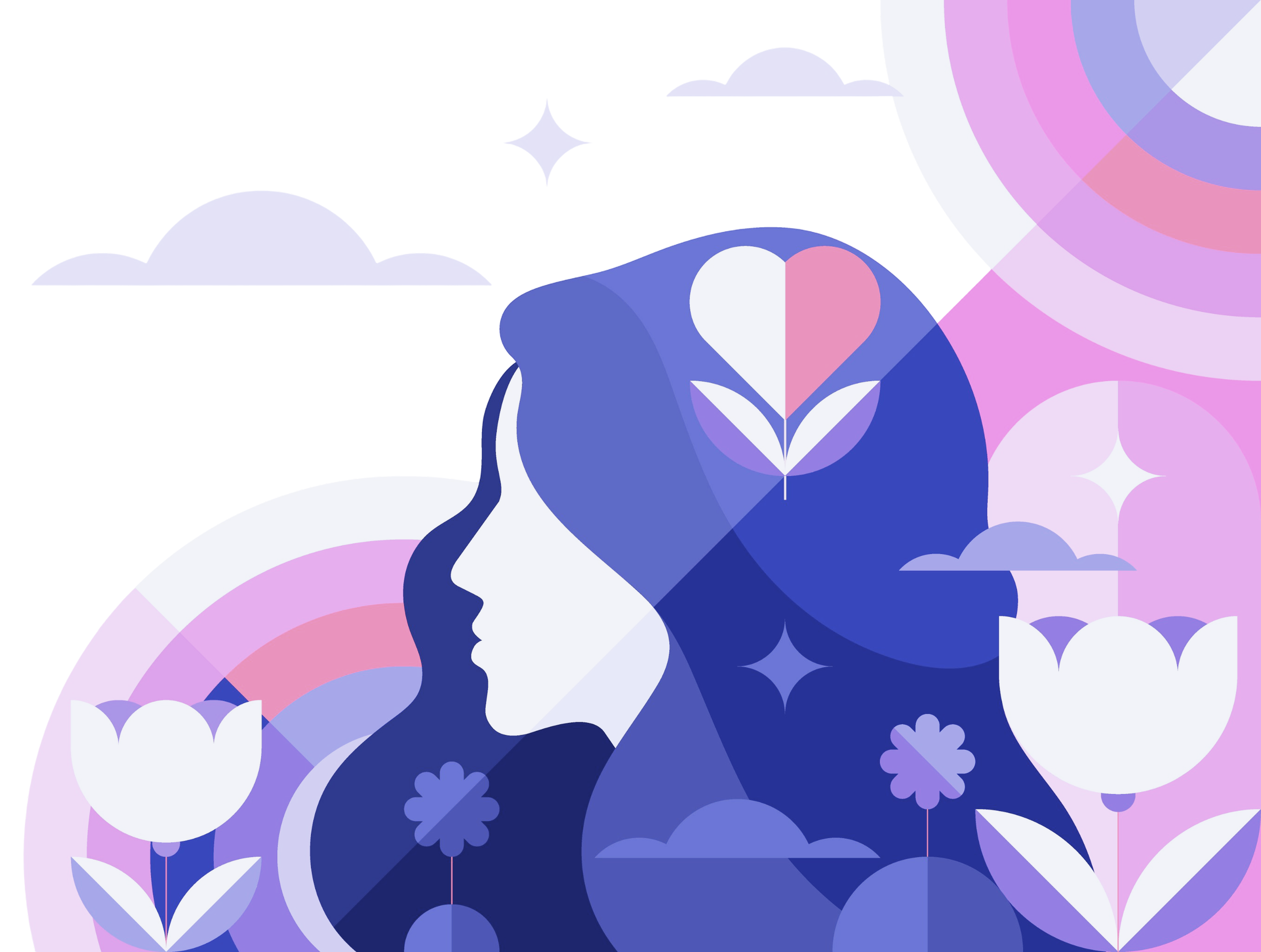 Illustration representing mental wellness and calm