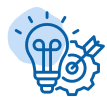 Icon: lightbulb and gear, representing a tailored approach.