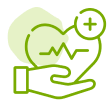 Icon: heart and care symbol, representing flexible support.